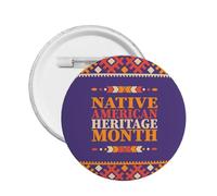 Spille del mese del patrimonio nativo americano Spilla rotonda Bottone Distintivo Adesivi Segno Spilla in metallo