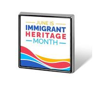 Spille del Mese nazionale del patrimonio degli immigrati, spille quadrate, spille da bavero, bottoni smaltati, decorazioni per feste