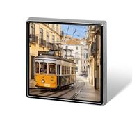 Spille del tram di Lisbona per donne e uomini, spilla quadrata alla moda, spilla carina per zaini, cravatta, a