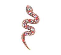 Spille Di Cristallo Spilla in pitone Spilla a forma di vipera cava con diamante grande Abbigliamento da uomo Corpetto abbinato rosso