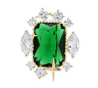 Spille di Cristallo Verde di Lusso per Le Donne Regali di Spilla con Spilla Stile Palazzo Geometrico Brillante Unisex