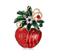 Spille di Natale A Forma di Mela da Donna Spille di Natale Spille Bomboniere Ornamenti Regali Sciarpe Scialle Clip per Decorazioni per Ragazze-3,4 * 4,6 cm Portatile e utile Convenient And Clever