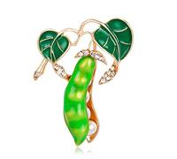 Spille di pisello Verde smaltato per Le Donne Perle simulate di Cristallo Corpetti Accessori per Abiti da Maglione Spille