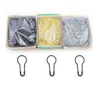spille di sicurezza， 1000/2000 spilli a bulbo in oro e argento for lavori artigianali, segnapunti in metallo, spille di sicurezza a forma di zucca for lavoro a maglia e cucito(Black,2000PCS)
