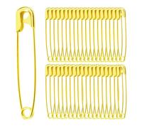 Spille di sicurezza, 50 spille da balia grandi da 45 mm, resistenti per vestiti, coperte, maglioni, scialli, artigianato (oro)