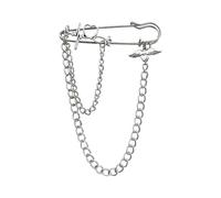 Spille di sicurezza decorative per vestiti Spilla in argento alla moda con catena appesa nappa battito cardiaco ali d'angelo ciondolo cuore spille da infermiera distintivo gotico punk accessori Y2K