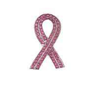 Spille di vestiti Spille & Pins Spilla promozionale Seno Pieno Nastro Strass Moda Spilla Cancro Rosa Distintivo Scialle Clip, Misura unica, Metallo