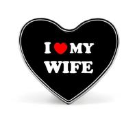 Spille divertenti a forma di cuore "I Love My Wife" personalizzate per camicie, risvolti, accessori per vestiti e cappelli.