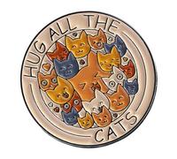 Spille divertenti con iniziali ispirate al felino, facili da usare, in metallo rivestito, spille decorative per animali domestici per accessori e stili robusti, Misura unica, come descritto