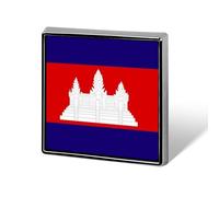 Spille Divertenti Con La Bandiera Del Regno Di Cambogia Spille Quadrate/Circolari/A Forma Di Cuore Per Donne E Uomini Spilla Da Bavero Zaini Giacche Cappelli Borse Accessori Originali Regali