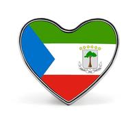Spille divertenti con la bandiera della Repubblica della Guinea Equatoriale, a forma quadrata, circolare o di cuore, per uomo e donna, da appendere al bavero.