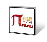 Spille divertenti per il Pi Day, spilla quadrata con scritta "Pi Math 3.14", spille smaltate, decorazioni per feste