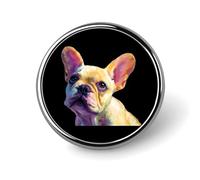 Spille e fermagli originali con bulldog francese ad, tondino da bavero in metallo personalizzato con chiusura a farfalla.