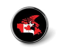 Spille e fermagli originali con mappa del Canada e bandiera, spilla rotonda personalizzata in metallo con chiusura a farfalla.