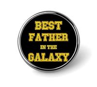 Spille e fermagli rotondi "Best Father in The Galaxy" per donna, 2,5 cm, da uomo, da bavero, per cappello, borsa, zaino.