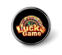 Spille e fermagli rotondi da casinò Luck Game per donna, spilla da bavero da uomo da 1" per cappello, borsa, zaino, decorazione