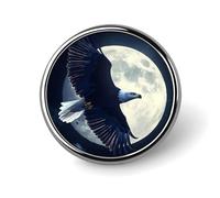 Spille e fermagli rotondi Eagle1 Flying in Moon per donna, 1" Spilla da bavero per uomo per cappello, borsa, zaino