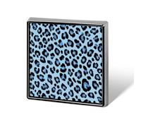 Spille e fermagli unisex semplici con stampa leopardata azzurra, forma quadrata, leggeri, ideali per abbigliamento, scialli e cappelli.