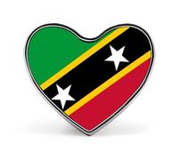 Spille E Spilla Con Bandiera Della Federazione Della Moda Di Saint Kitts E Nevis Eleganti Bottoni Con Bandiera Dell'Amicizia A Forma Di Quadrato/Cerchio/Cuore Distintivi Gioielli Accessori Regalo