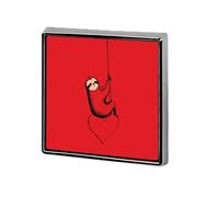 Spille e spille con bradipo appeso pigro su un cuore rosso, unisex, quadrate, leggere, gioielli per abbigliamento, scialle, cappello