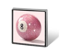 Spille e spille da biliardo rosa pastello glitterate con numero 8, unisex, quadrate, leggere, per abbigliamento, scialle, cappello