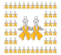 Spille e spille da donna in lega a forma di angelo, con fiocco e nastro, per gruppi di assistenza e sostegno reciproco, set da 50 pezzi, 3X2CM, Metallo