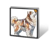 Spille e spille in vetro colorato arancione farfalla sul naso del cane unisex spille quadrate leggere bavero distintivo gioielli per abbigliamento scialle cappello