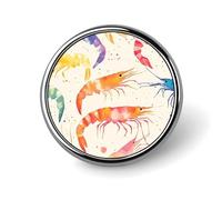 Spille e spille rotonde colorate a forma di gamberetti, piccole spille decorative da 1 pollice per vestiti, borse, zaini, cappelli