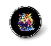 Spille e spille rotonde colorate a forma di ippopotamo, piccole spille decorative da 1 pollice per vestiti, borse, zaini e cappelli