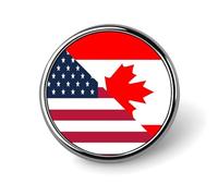 Spille e spille rotonde con bandiera degli Stati Uniti e del Canada, piccole spille decorative da 1 pollice per vestiti, borse, zaini, cappelli