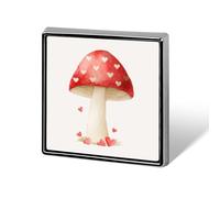 Spille e spille unisex a forma di fungo di San Valentino, quadrate, leggere, da bavero, gioielli per abbigliamento, scialle, cappello