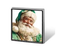 Spille e spille unisex con Babbo Natale, in verde e oro, quadrate e leggere, per abbigliamento, scialle e cappello