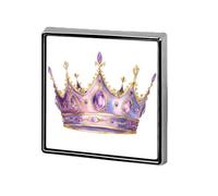 Spille e spille unisex con corona da principessa viola e oro metallizzato, quadrate e leggere, con spilla, per abbigliamento, scialle e cappello