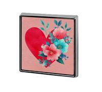 Spille e spille unisex con cuore rosso e fiori, spille quadrate leggere, gioielli per abbigliamento, scialle e cappello