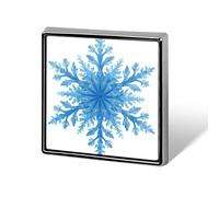 Spille e spille unisex con fiocco di neve di Natale blu, quadrate e leggere, con spilla, per abbigliamento, scialle e cappello