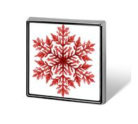 Spille e spille unisex con fiocco di neve rosso di Natale, quadrate e leggere, con spilla, per abbigliamento, scialle e cappello