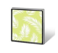 Spille e spille unisex con foglie di palma verde chiaro e giallo tropicale, quadrate e leggere, con spilla, per abbigliamento, scialle e cappello