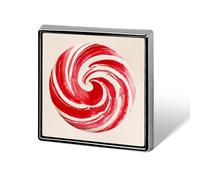 Spille e spille unisex con motivo a spirale rosso e bianco, quadrate e leggere, per abbigliamento, scialle e cappello