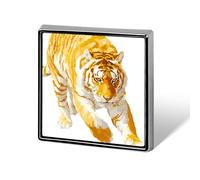 Spille e spille unisex con motivo a tigre a strisce giallo oro, quadrate e leggere, per abbigliamento, scialle e cappello