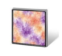 Spille e spille unisex con motivo tie-dye viola chiaro e arancio, quadrate e leggere, con spilla, per abbigliamento, scialle e cappello.