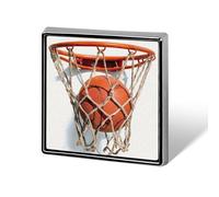 Spille e spille unisex con scritta "Basketball in The Net", quadrate, leggere, con spilla, gioielli per abbigliamento, scialle e cappello