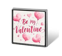 Spille e spille unisex con scritta "Sii il mio Valentino" in rosa, quadrate e leggere, con spilla, per abbigliamento, scialle e cappello.