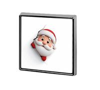 Spille e spille unisex con simpatico Babbo Natale dei cartoni animati che fa capolino, quadrate e leggere, con spilla, per abbigliamento, scialle e cappello