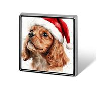 Spille e spille unisex con simpatico cane di Natale in, quadrate e leggere, con spilla, per abbigliamento, scialle e cappello
