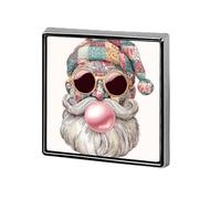 Spille e spille unisex con testa di Babbo Natale in stile boho con occhiali da sole, spille e spille quadrate leggere, gioielli per abbigliamento, scialle e cappello