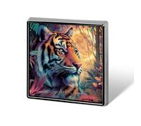 Spille e spille unisex con tigre della giungla maestosa, quadrate e leggere, con spilla, per abbigliamento, scialle e cappello