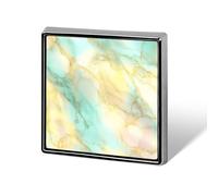 Spille e spille unisex in marmo blu giallo pastello, quadrate e leggere, con spilla, per abbigliamento, scialle e cappello