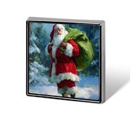 Spille e spille unisex invernali con borsa verde di Babbo Natale, quadrate e leggere, con spilla, per abbigliamento, scialle e cappello