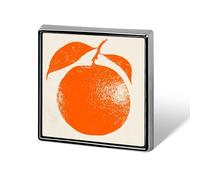 Spille e spille unisex minimaliste con frutto arancione e foglia, quadrate e leggere, con spilla, per abbigliamento, scialle e cappello