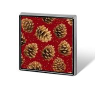 Spille e spille unisex rosse natalizie con ne acquerellate, quadrate e leggere, con spilla, per abbigliamento, scialle e cappello